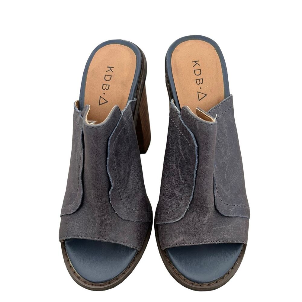 Kelsi Dagger Brooklyn Bowery Womens Denim Slip On Mules Chunky Heels 6 M